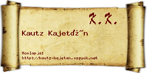 Kautz Kajetán névjegykártya